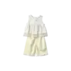 2 Piece Co-ord Set Girls Polka Dot & Lace Trim Outfit