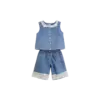 Girls denim top and short set