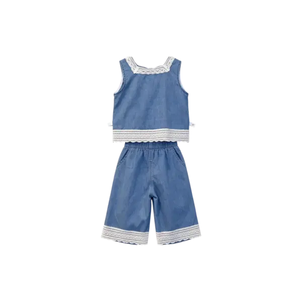 Girls denim top and short set