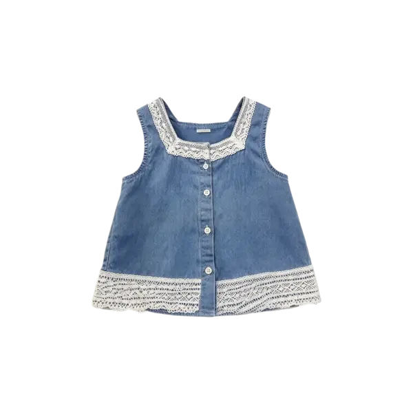 Girls denim top and short set